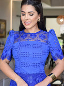 Vestido Sonia Laise bordado e guipir