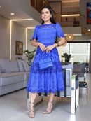Vestido Sonia Laise bordado e guipir