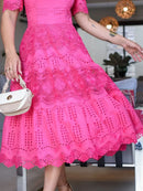 Vestido Sonia Laise bordado e guipir